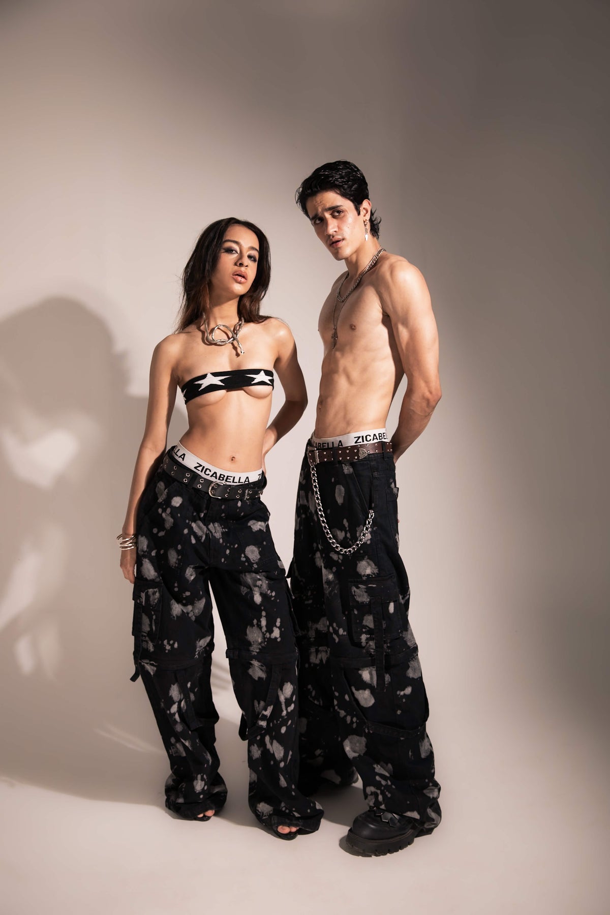 premium black heavyweight denim cargo pants styled for contemporary streetwear looks