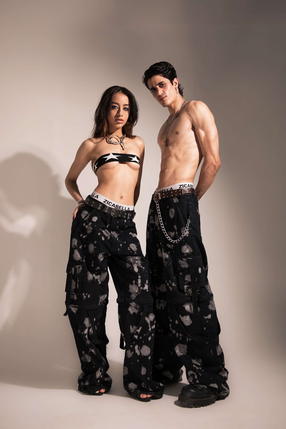 Urban style heavyweight black denim cargo pants made for modern streetwear outfits