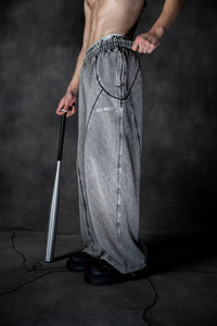 Grey baggy lower with relaxed fit designed for streetwear and everyday comfort