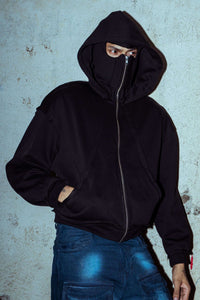 High-quality black 90% cotton hoodie with a comfortable fit, perfect for everyday casual elegance