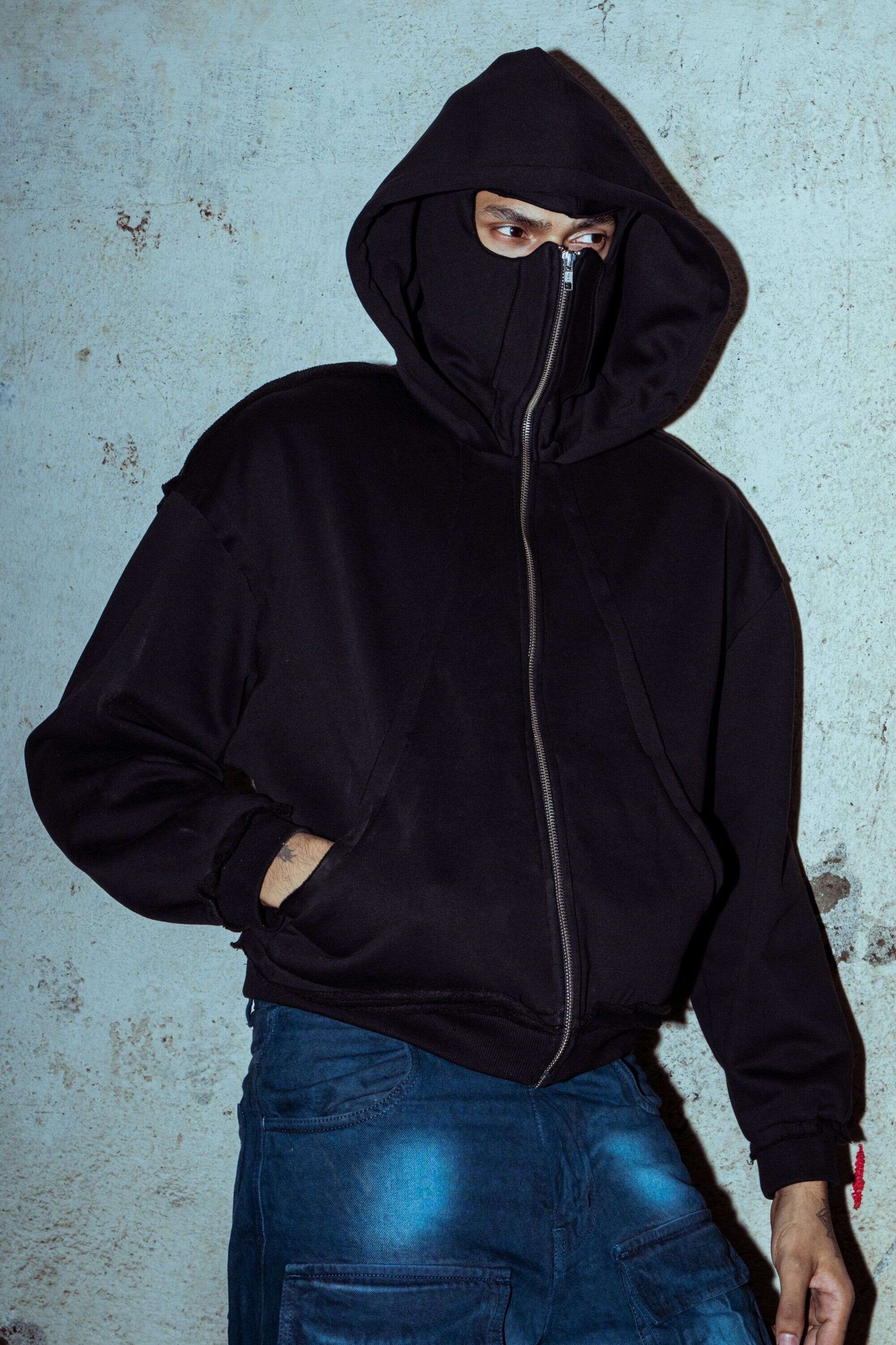 High-quality black 90% cotton hoodie with a comfortable fit, perfect for everyday casual elegance