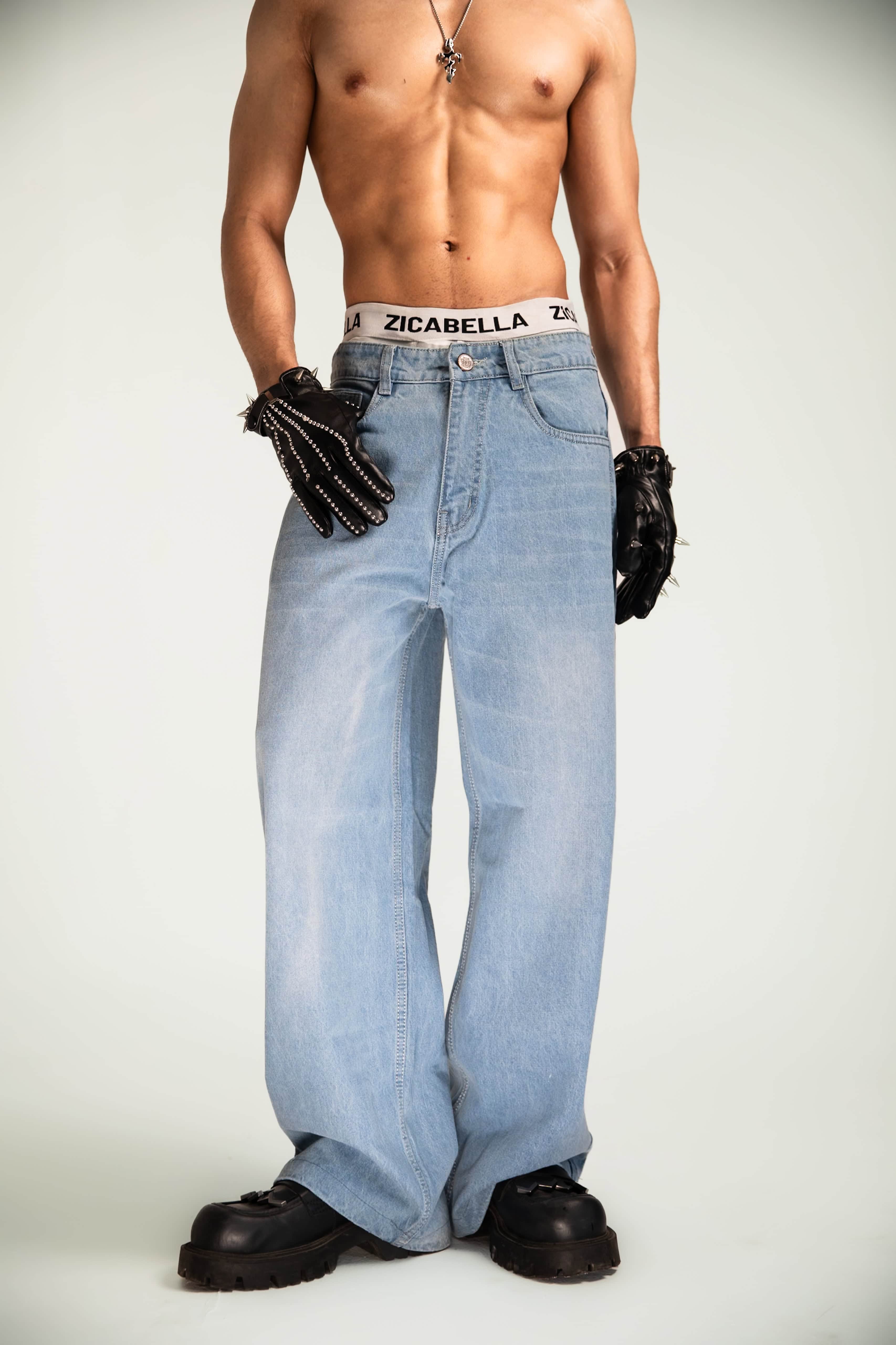 Jeans made from denim featuring a relaxed fit and minimal design with smooth flow and balanced structured proportions