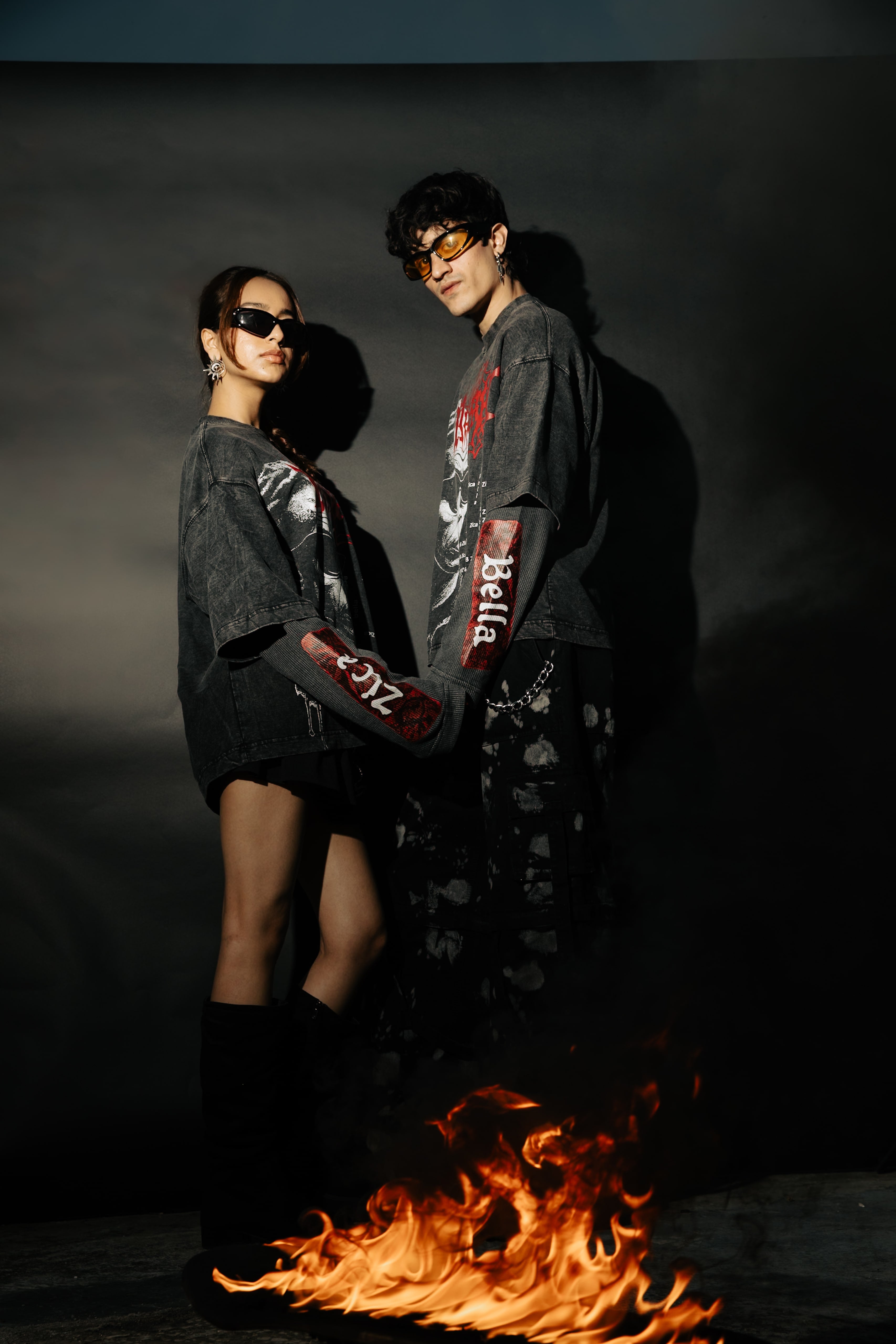 Oversized black t-shirt featuring a bold graphic and comfortable fit