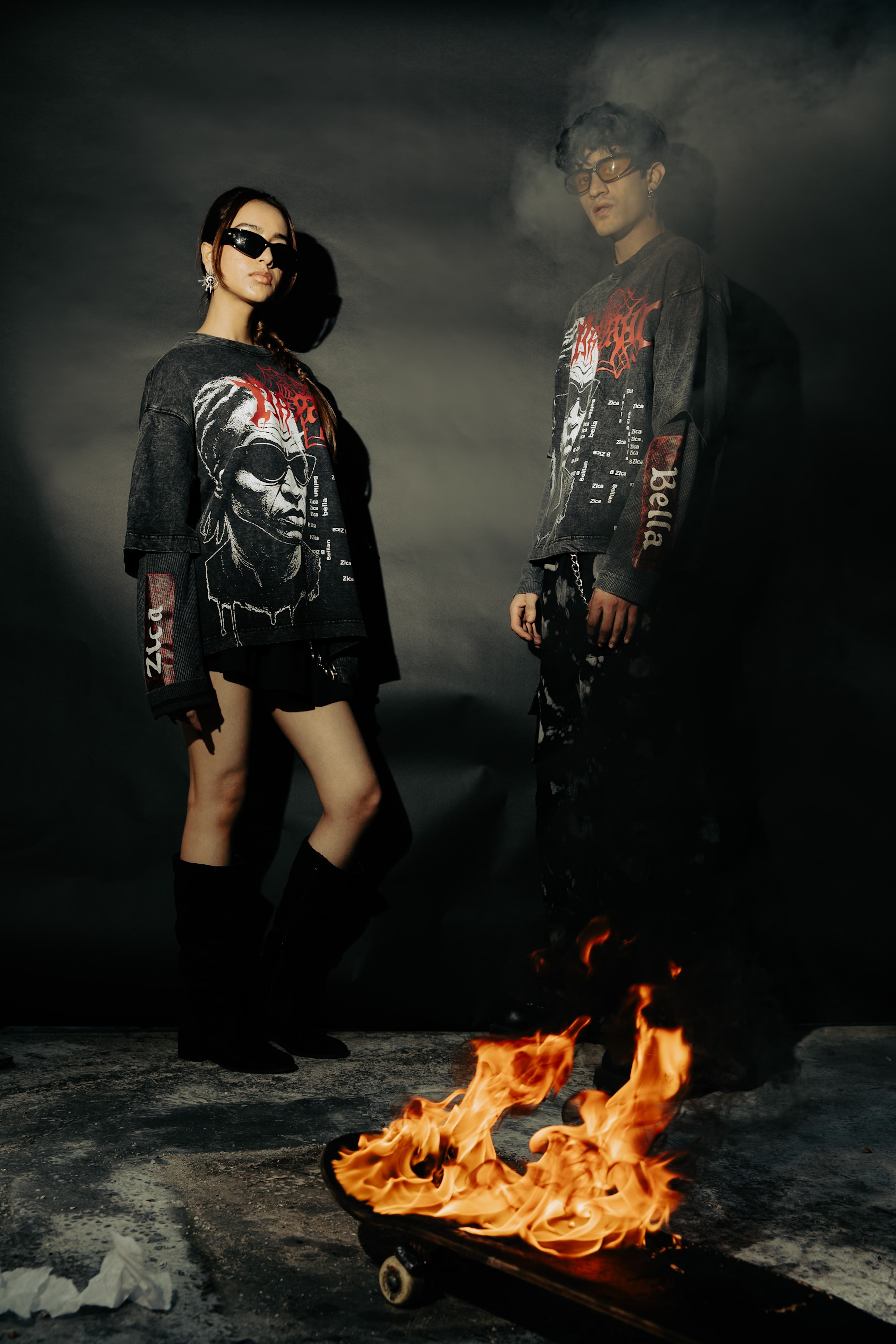 Styled oversized black premium t-shirt with bold graphic design, ideal for casual wear