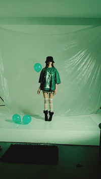 premium oversized green cotton urban graphic t shirt for modern streetwear buyers