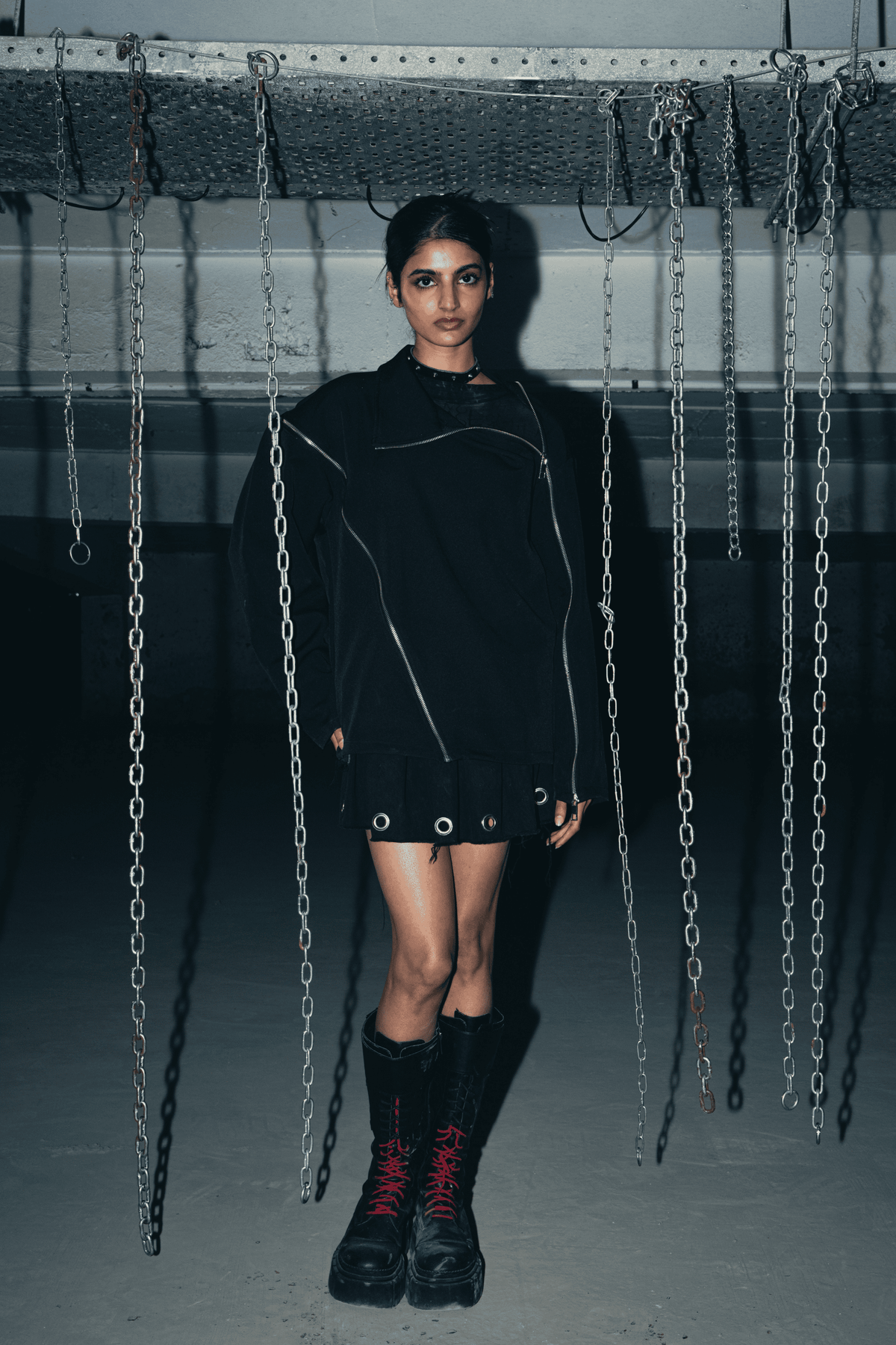 Relaxed-fit black shirt made from eco-friendly banana crepe fabric, designed for casual