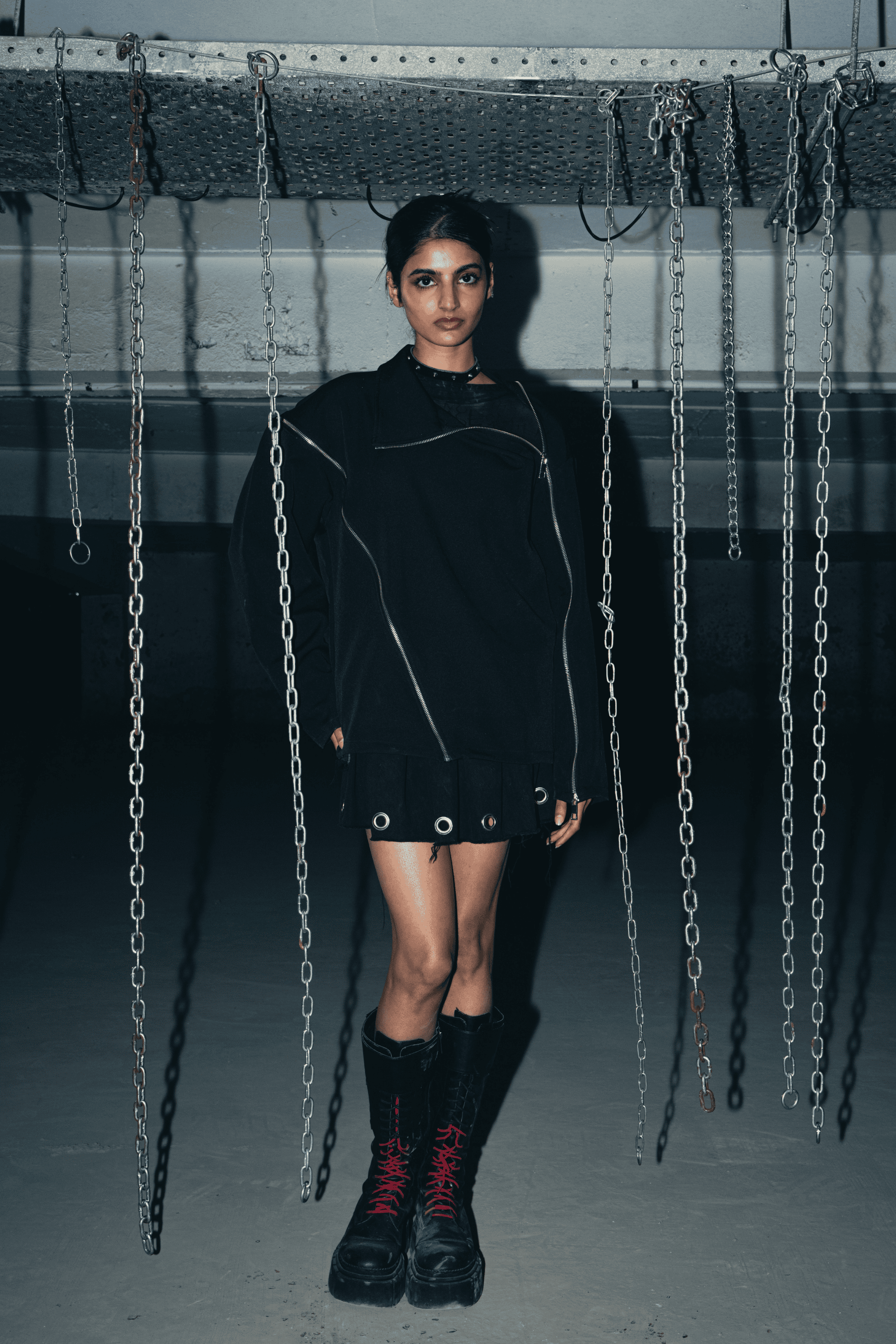 Relaxed-fit black shirt made from eco-friendly banana crepe fabric, designed for casual