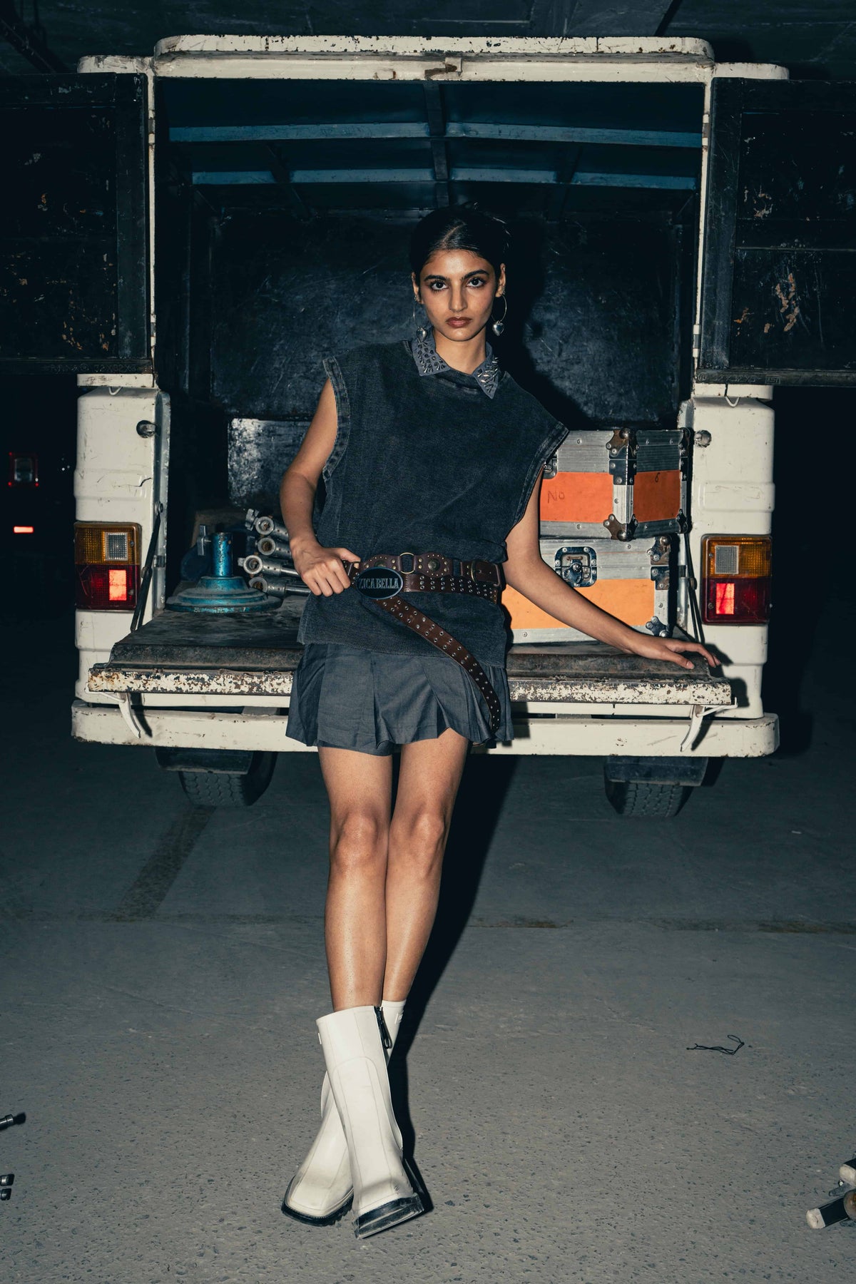 front view of a charcoal cotton tank top, designed for streetwear fashion, featuring a clean, minimalist style perfect for layering