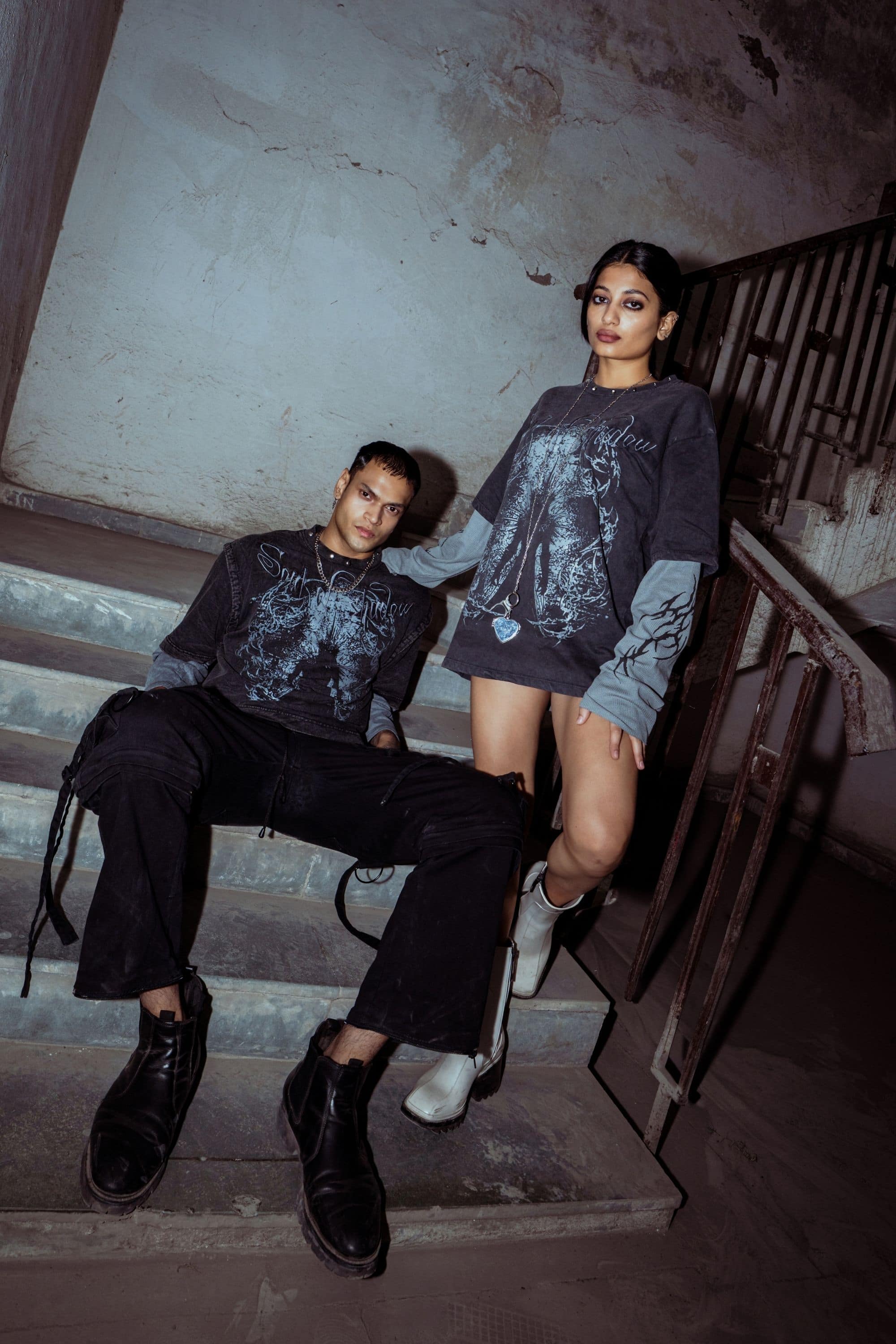 T-shirt in washed black, premium cotton, relaxed fit, 240 gsm featuring a bold print graphic for a streetwear look