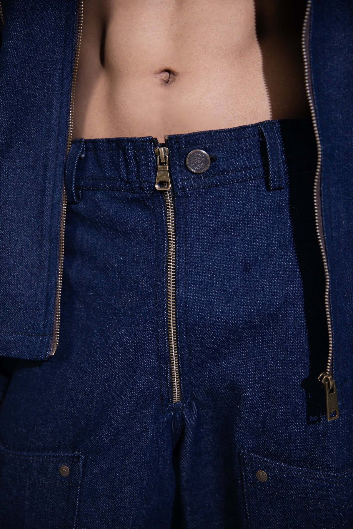 Wide Leg Denim Pants in Blue for Men’s Casual Menswear Outfit