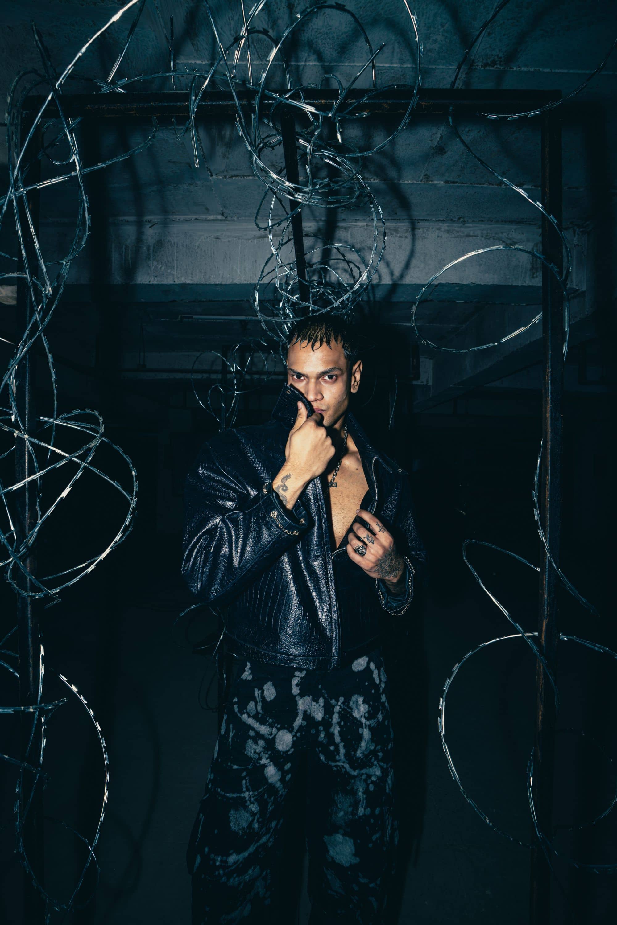 best luxury black jacket with a premium croc leather finish, offering a refined and bold by zica bella 