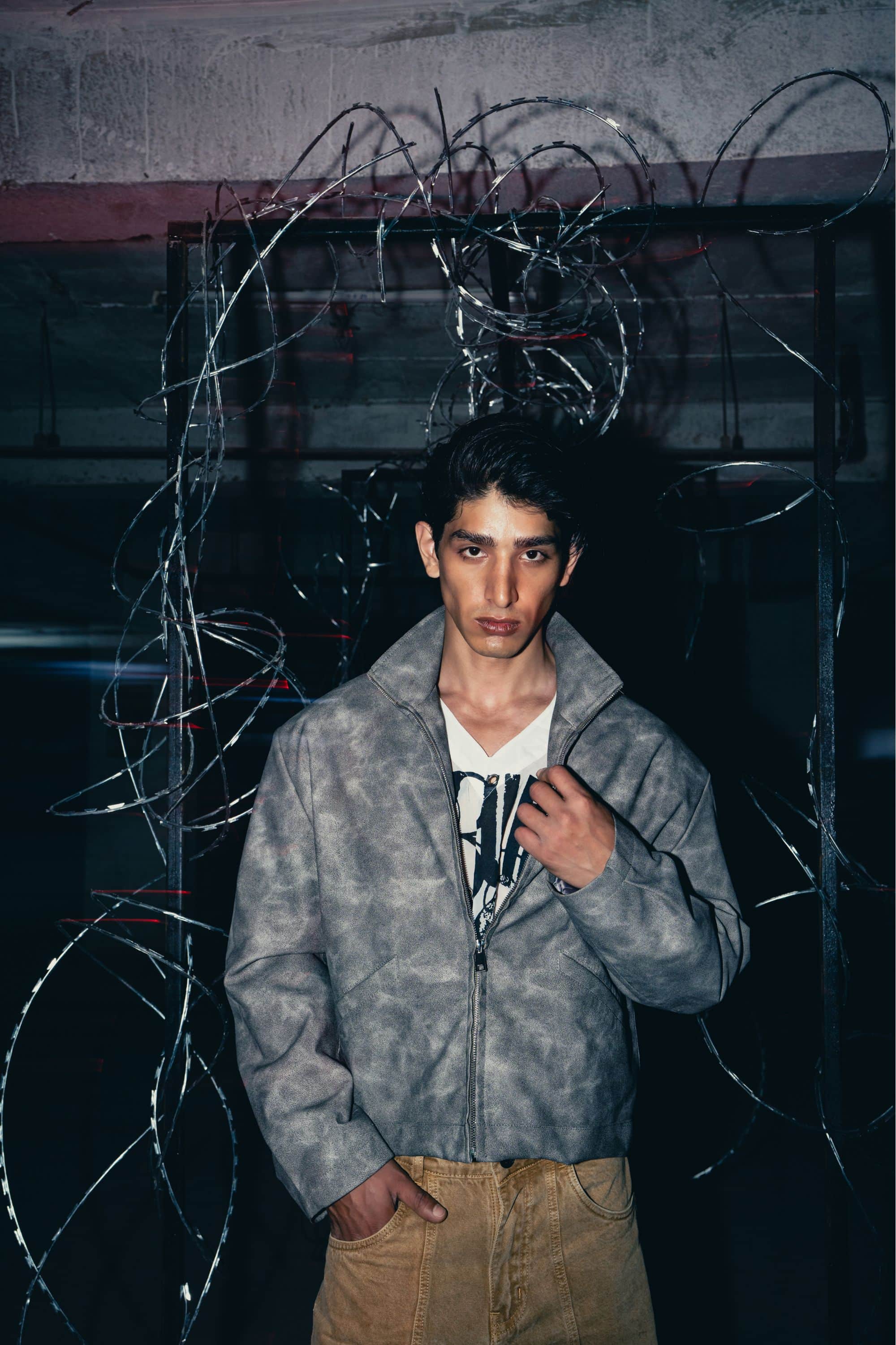 Edgy oversized grey leather jacket made from premium genuine leather, ideal for a best modern streetwear inspired outfit by zica bella 